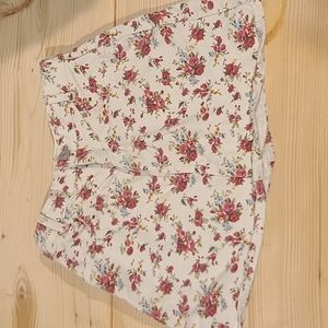 Zara Kids White Denim Floral Skirt Girls 9 Jean Flower